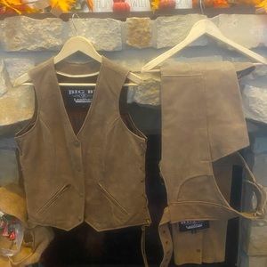 Motorcycle vest and chaps